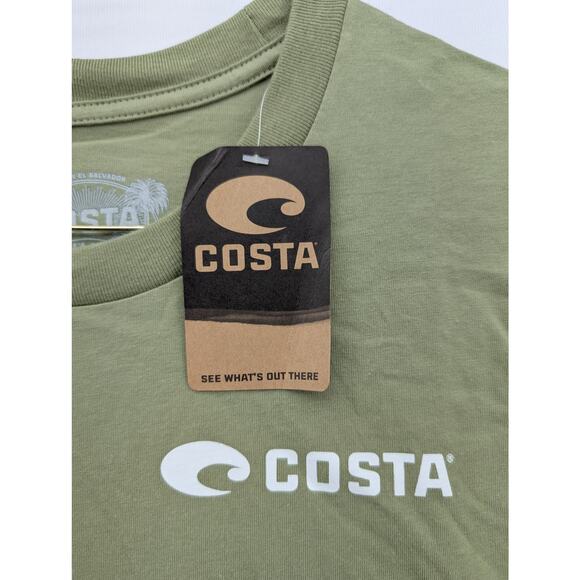 NWT Costa Classic Emblem Short Sleeve T-Shirt in Dark Sage size Large - Picture 4 of 8